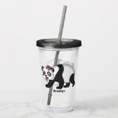Cute happy panda beer met cartoon acryl drinkbeker (Achterkant)