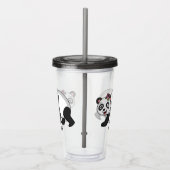 Cute happy panda beer met cartoon acryl drinkbeker (Rechts)