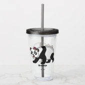 Cute happy panda beer met cartoon acryl drinkbeker (Voorkant)