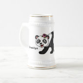 Cute happy panda beer met cartoon bierpul (Voorkant links)