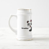 Cute happy panda beer met cartoon bierpul (Links)
