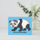 Cute happy panda beer met cartoon briefkaart (Staand voorkant)
