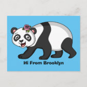 Cute happy panda beer met cartoon briefkaart (Voorkant)