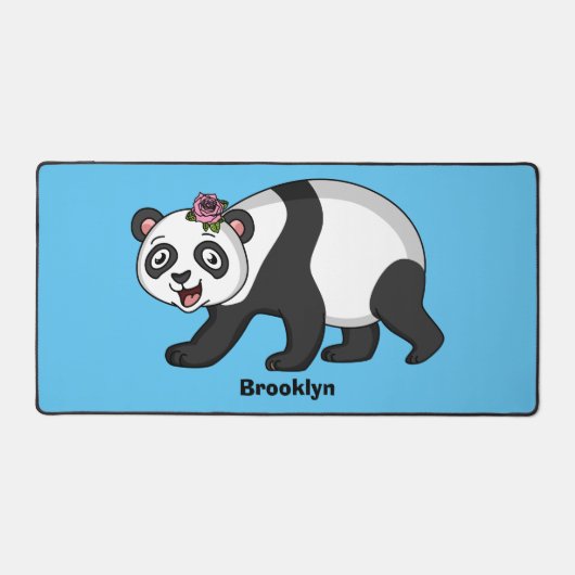 Cute happy panda beer met cartoon bureaumat (Voorkant)