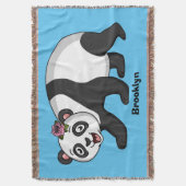 Cute happy panda beer met cartoon deken (Voorkant Verticaal)