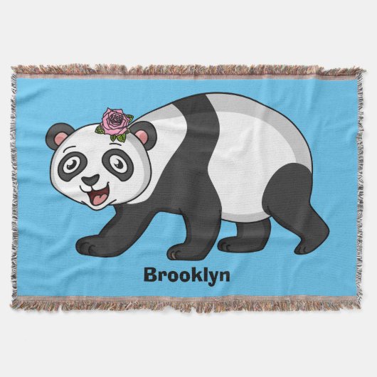 Cute happy panda beer met cartoon deken (Voorkant)