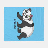 Cute happy panda beer met cartoon fleece deken (Voorkant (Horizontaal))