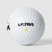 Cute happy panda beer met cartoon golfballen (Logo)