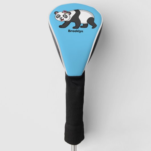 Cute happy panda beer met cartoon golfheadcover (Voorkant)