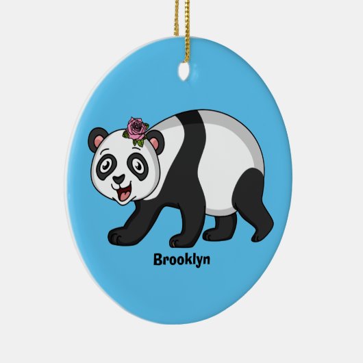 Cute happy panda beer met cartoon keramisch ornament (Rechts)