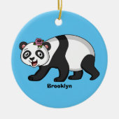 Cute happy panda beer met cartoon keramisch ornament (Voorkant)