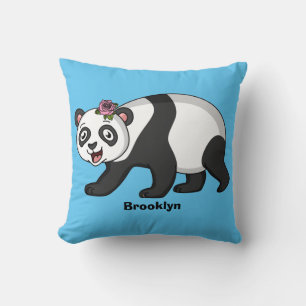 Cute happy panda beer met cartoon kussen