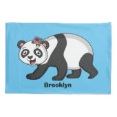 Cute happy panda beer met cartoon kussensloop (Achterkant)