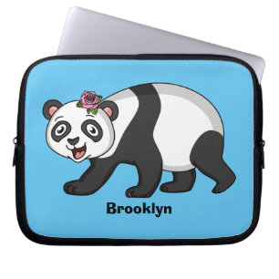 Cute happy panda beer met cartoon laptop sleeve