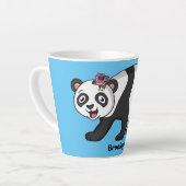 Cute happy panda beer met cartoon latte mok (Linkerhoek)