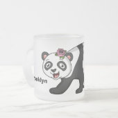 Cute happy panda beer met cartoon matglas koffiemok (Voorkant links)