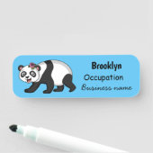 Cute happy panda beer met cartoon naamplaatje (In situ)