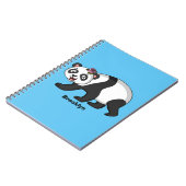 Cute happy panda beer met cartoon notitieboek (Linkerzijde)