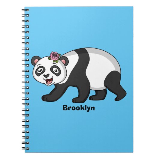 Cute happy panda beer met cartoon notitieboek (Voorkant)