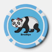 Cute happy panda beer met cartoon poker chips (Achterkant)