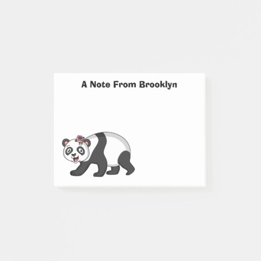 Cute happy panda beer met cartoon post-it® notes (Voorkant)
