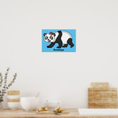 Cute happy panda beer met cartoon poster (Keuken)