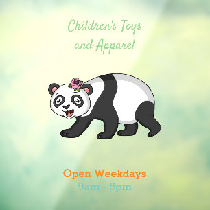 Cute happy panda beer met cartoon raamsticker