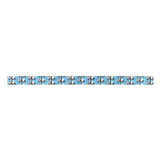 Cute happy panda beer met cartoon satijnen lint (Voorkant)