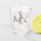 Cute happy panda beer met cartoon shot glas (Achterkant)