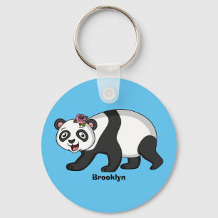 Cute happy panda beer met cartoon sleutelhanger