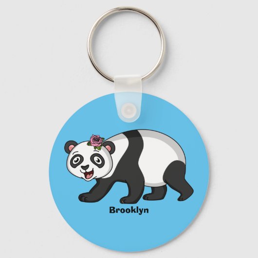 Cute happy panda beer met cartoon sleutelhanger (Voorkant)