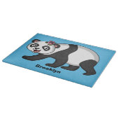 Cute happy panda beer met cartoon snijplank (Hoek)