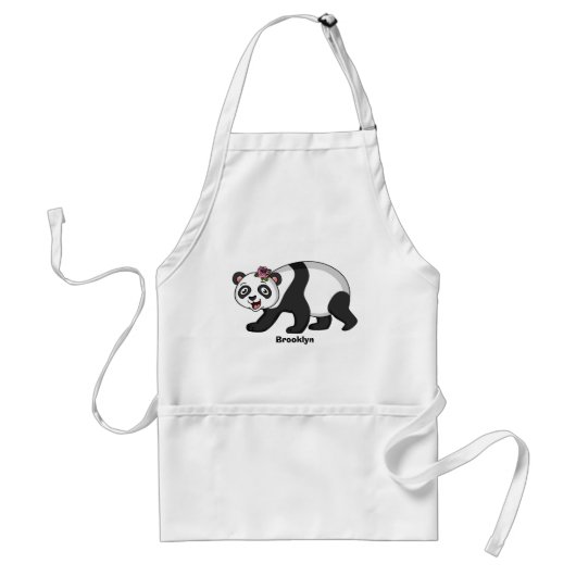 Cute happy panda beer met cartoon standaard schort (Voorkant)