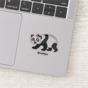 Cute happy panda beer met cartoon sticker