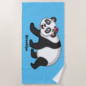Cute happy panda beer met cartoon strandlaken (Voorkant)