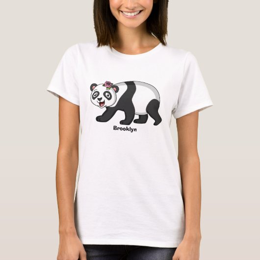 Cute happy panda beer met cartoon t-shirt (Voorkant)