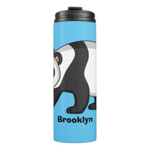 Cute happy panda beer met cartoon thermosbeker