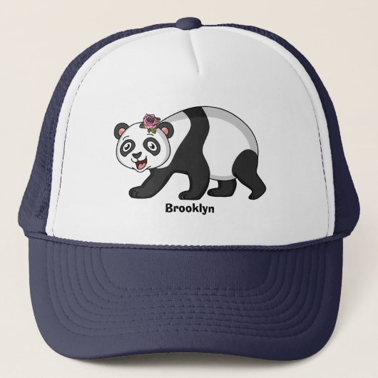 Cute happy panda beer met cartoon trucker pet (Voorkant)