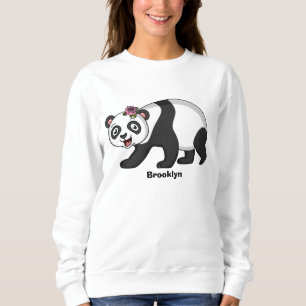Cute happy panda beer met cartoon trui