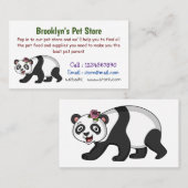 Cute happy panda beer met cartoon visitekaartje (Voorkant / Achterkant)