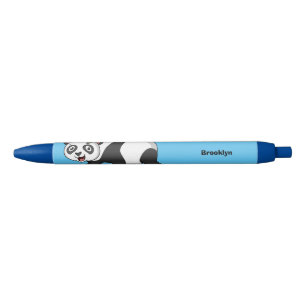 Cute happy panda beer met cartoon zwarte inkt pen