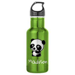 Cute Happy Panda Persoonlijke meisjesnaam Waterfles