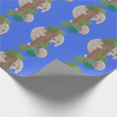 Cute happy pangolin anteater illustratie cadeaupapier (Hoek)
