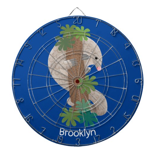 Cute happy pangolin anteater illustratie dartbord (Voorkant)