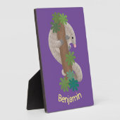 Cute happy pangolin anteater illustratie fotoplaat (Zijkant)