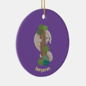 Cute happy pangolin anteater illustratie keramisch ornament (Rechts)