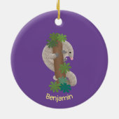 Cute happy pangolin anteater illustratie keramisch ornament (Achterkant)