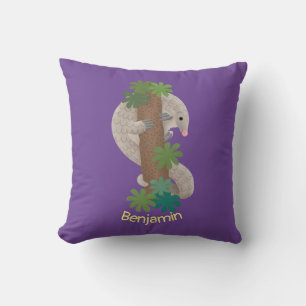 Cute happy pangolin anteater illustratie kussen