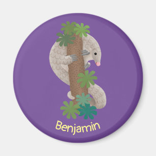 Cute happy pangolin anteater illustratie magneet