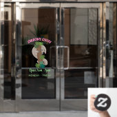 Cute happy pangolin anteater illustratie raamsticker (Kantoordeur)